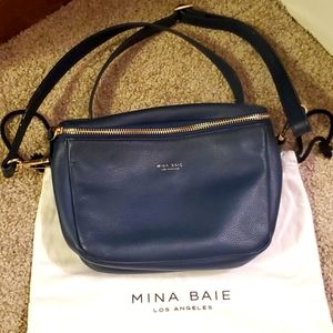 Mina Baie Leather Fanny Navy Blue